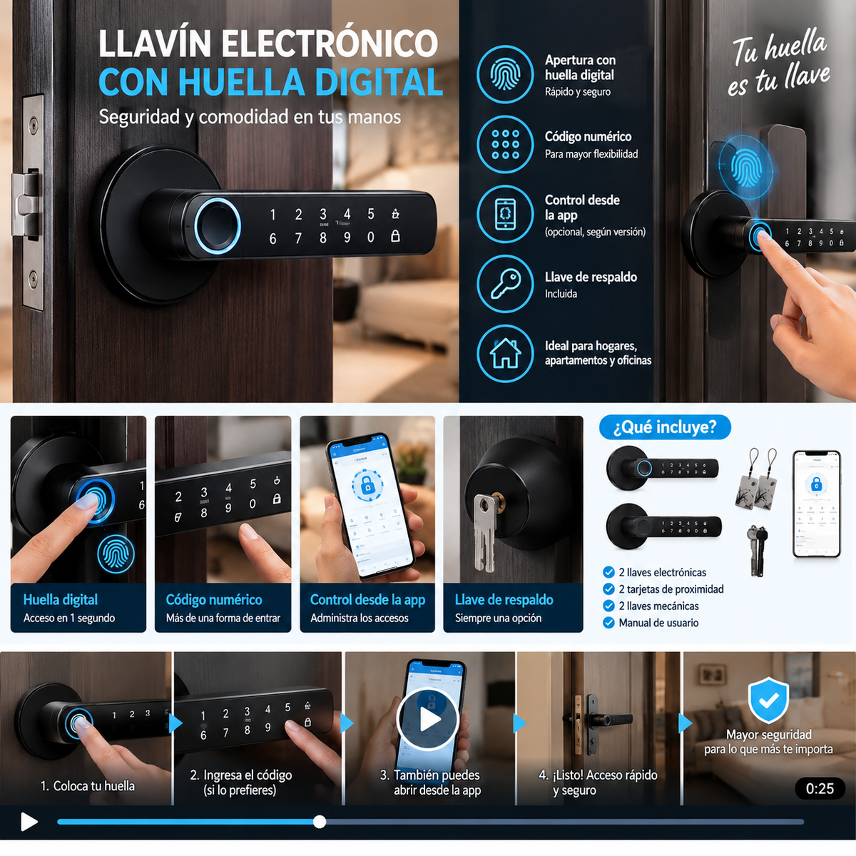 LLAVIN ELECTRONICO CON HUELLA DIGITAL